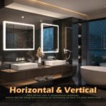 GANPE Espejo de baño LED Sensor de movimiento Bluetooth iluminado regulable montado en la pared Espejo de maquillaje antivaho IP44 impermeable vertical y horizontal (70_x_50_cm)