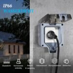 Enchufe externo impermeable IP66, toma de corriente de superficie de 16A con cubierta para instalación en pared de garaje, terraza y jardín