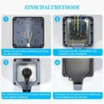 Enchufe externo impermeable IP66, toma de corriente de superficie de 16A con cubierta para instalación en pared de garaje, terraza y jardín