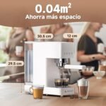 AMZCHEF Cafetera Espresso 20 Bar con Espumador de Leche Cafetera Espresso Pequeña Profesional para Capuchino, Latte y Macchiato, Tanque de Agua de 1,5 L, 1350 W, Blanca