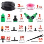 HUAZIZ Sistema de Riego por Goteo, 2 Piezas Kit de Riego Automático de 15 m con Boquillas Ajustables, Riego de Plantas por Goteo para Macetas, Jardín, Césped, Invernadero, Parterre