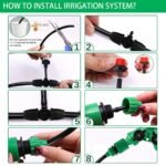 HUAZIZ Sistema de Riego por Goteo, 2 Piezas Kit de Riego Automático de 15 m con Boquillas Ajustables, Riego de Plantas por Goteo para Macetas, Jardín, Césped, Invernadero, Parterre