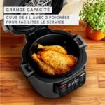 Moulinex Multicook & Fry MZ730BF0 Robot de cocina con freidora de aire incorporada, 12 programas, 2 niveles de cocción, función de programación, capacidad 6L, gris hipopótamo