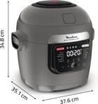Moulinex Multicook & Fry MZ730BF0 Robot de cocina con freidora de aire incorporada, 12 programas, 2 niveles de cocción, función de programación, capacidad 6L, gris hipopótamo