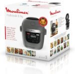 Moulinex Multicook & Fry MZ730BF0 Robot de cocina con freidora de aire incorporada, 12 programas, 2 niveles de cocción, función de programación, capacidad 6L, gris hipopótamo
