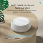 TP-Link Deco BE3600 (paquete de 3): Wi-Fi 7 en malla de doble banda de hasta 3,6 GB/s, backhaul híbrido inalámbrico y por cable, MLO, 2 puertos Gigabit por unidad, seguridad HomeShield