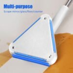 Fregona para Paredes | Fregona Triangular Giratoria de 360 ​​Grados para Azulejos con 4 Paños | Estropajo Multiusos Mango 120 cm para Suelos de Madera, Baldosas y Zócalos