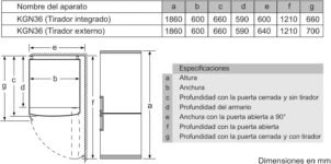 Bosch – Frigorífico Combi, 60 cm, Serie 2, NoFrost, Iluminación LED, MultiAirFlow, Blanco, KGN36NWEA