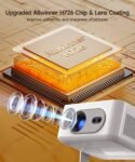 【Enfoque automático 4K】 Proyector, Proyectores Portateis 4k y 8k Full HD compatibles con 260ANSI, WiFi 6G BT 5.4, Proyector Home Cinema Giratorio 180° para TV Stick