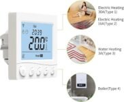 Termostato inteligente WiFi, control de voz programable de 7 días, termostato Nest digital para el hogar con pantalla LCD grande, admite control remoto de aplicaciones con (tipo