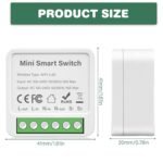 Mini módulo de interruptor inteligente WiFi de 2 vías – 4 piezas DIY para pared, compatible con la aplicación Tuya