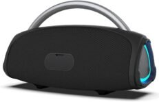 BLAUPUNKT Potente Altavoz Bluetooth Portátil Negro con Batería Incorporada, Manos Libres, USB, Tarjeta SD y Luz LED Ambiental