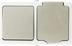 Zenitech – Mixto Morhorizontal: Toma V y V+ 2P+T 16A Gris Claro IP54 – Akya