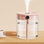 Humidificador alimentado por USB de 2 litros con control de aire mejorado equipado con tecnología de sensor inteligente para monitoreo de condiciones en tiempo real (rosa)