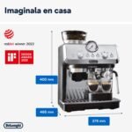 De’Longhi Perfetto La Specialista Arte, Cafetera espresso y capuchino con bomba, Máquina de café en grano, 3 recetas preestablecidas, 8 niveles de molido, EC9155.MB, Metal/Negro