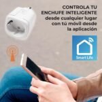 LED ATOMANT WiFi Enchufe Inteligente 16A, Medidor de Consumo, Programable con Temporizador y Horarios, Control Remoto por APP Smart Life y Voz, Compatible con Alexa y Google Home