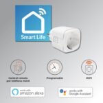 LED ATOMANT WiFi Enchufe Inteligente 16A, Medidor de Consumo, Programable con Temporizador y Horarios, Control Remoto por APP Smart Life y Voz, Compatible con Alexa y Google Home