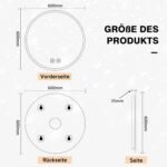 YOLEO Espejo de Baño LED Redondo 60 x 60 cm con Interruptor Táctil y Vidrio Antideflagrante, Blanco Frío 6400 K