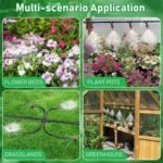 Sistema de riego de jardín, riego automático de 65 m + 10 m, kit de riego por goteo de 152 piezas con boquilla de aspersión ajustable, flores masivas, plantas de patio, riego, agricultura