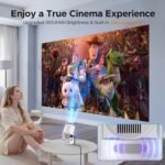 Proyector Portátil Soporte 4K 1080P, Mini Proyector para Móvil con WiFi 6 Bluetooth 5.0 Auto Keystone Proyector Portátil Giratorio de 220° Compatible con HDMI/TV Stick/Laptop