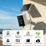 wansview Cámara de Vigilancia Solar WiFi para Exteriores – Cámaras 2K Vigilancia del Hogar WiFi 2.4G Hz Seguridad Inalámbrica con Batería, Sirena PIR, Visión Nocturna en Color, IP65