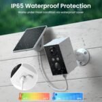 wansview Cámara de Vigilancia Solar WiFi para Exteriores – Cámaras 2K Vigilancia del Hogar WiFi 2.4G Hz Seguridad Inalámbrica con Batería, Sirena PIR, Visión Nocturna en Color, IP65