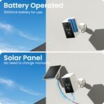 wansview Cámara de Vigilancia Solar WiFi para Exteriores – Cámaras 2K Vigilancia del Hogar WiFi 2.4G Hz Seguridad Inalámbrica con Batería, Sirena PIR, Visión Nocturna en Color, IP65
