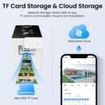 wansview Cámara de Vigilancia Solar WiFi para Exteriores – Cámaras 2K Vigilancia del Hogar WiFi 2.4G Hz Seguridad Inalámbrica con Batería, Sirena PIR, Visión Nocturna en Color, IP65