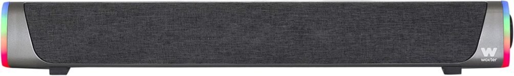 Woxter Big Bass 320 – Barra de Sonido con 20W de Potencia (RGB, Retroiluminada, 3,5 mm, PC/PS4/Xbox/TV/Móvil/Tablet), Alimentación USB, Negro