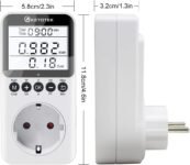 KETOTEK – Toma de corriente con pantalla LCD retroiluminada, 3680 W, medidor de potencia, medidor de potencia, medición del consumo eléctrico, medidor eléctrico