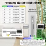 Smart Lock, Cerradura Electrónica, Smart Lock Cilindro Regulable 60-90 mm (30/30.45/45), Cerraduras Inteligentes para Puertas, con RFID, App, Huella, Botón y Llave para Desbloquear