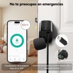 Smart Lock, Cerradura Electrónica, Smart Lock Cilindro Regulable 60-90 mm (30/30.45/45), Cerraduras Inteligentes para Puertas, con RFID, App, Huella, Botón y Llave para Desbloquear