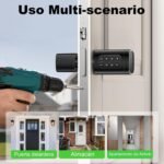 Smart Lock, Cerradura Electrónica, Smart Lock Cilindro Regulable 60-90 mm (30/30.45/45), Cerraduras Inteligentes para Puertas, con RFID, App, Huella, Botón y Llave para Desbloquear