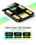runstar Báscula de baño de peso corporal y grasa, 8 electrodos IMC y masa muscular, monitor corporal de alta precisión con 28 medidas, aplicación y pantalla de 3 calibres