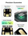 runstar Báscula de baño de peso corporal y grasa, 8 electrodos IMC y masa muscular, monitor corporal de alta precisión con 28 medidas, aplicación y pantalla de 3 calibres