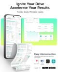 runstar Báscula de baño de peso corporal y grasa, 8 electrodos IMC y masa muscular, monitor corporal de alta precisión con 28 medidas, aplicación y pantalla de 3 calibres