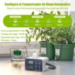 Sistema de riego automático, kit de riego por goteo de bricolaje, sistema de riego recargable con alarma de escasez de agua y falta de energía, tiempo ajustable, puede regar 15 macetas
