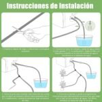 Sistema de riego automático, kit de riego por goteo de bricolaje, sistema de riego recargable con alarma de escasez de agua y falta de energía, tiempo ajustable, puede regar 15 macetas