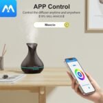 Difusor de Aroma Alexa 400ml Maxcio Humidificador Ultrasónico de Aceites Esenciales LED de 7 Colores 2 Modos de Niebla con Control Remoto Compatible con Amazon Alexa y Google Home