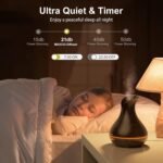 Difusor de Aroma Alexa 400ml Maxcio Humidificador Ultrasónico de Aceites Esenciales LED de 7 Colores 2 Modos de Niebla con Control Remoto Compatible con Amazon Alexa y Google Home