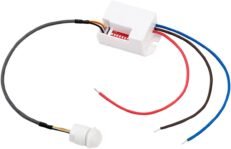 Greluma 1 Pieza Interruptor Sensor Infrarrojo, Mini Detector de Movimiento Infrarrojo para Instalación Interior, Detector de Movimiento Incorporado 220V, Rango de Detección 8m a 360°