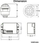 Greluma 1 Pieza Interruptor Sensor Infrarrojo, Mini Detector de Movimiento Infrarrojo para Instalación Interior, Detector de Movimiento Incorporado 220V, Rango de Detección 8m a 360°