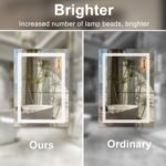 SaniteModar Espejo de Baño con Luz 60 x 100 cm – Ultra Brillante y Antivaho – Espejo de Baño LED de Pared – Instalación Vertical/Horizontal, IP44 Resistente al Agua