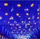 Red de luces LED navideñas con 8 modos, luces de malla conectables, decoraciones exteriores impermeables, luces de cadena para árboles de Navidad, arbustos y jardín (2m x 2m 144led, azul)