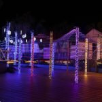 Red de luces LED navideñas con 8 modos, luces de malla conectables, decoraciones exteriores impermeables, luces de cadena para árboles de Navidad, arbustos y jardín (2m x 2m 144led, azul)