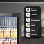 Svan Frigorífico Mini Frigorífico Horeca Negro SRH5400P. Capacidad 23 Litros, Puerta reversible, Bajo nivel sonoro, Clase de eficiencia energética E