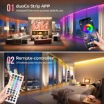 LUXONIC 10M Cinta LED de Neón Bluetooth RGB Cinta LED para Habitaciones Impermeable IP65 Silicona con Sincronización de Música Manualidades DIY 10M para Decoración de Sala de Estar
