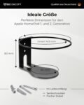 Soporte de pared para Homepod | para Apple Homepod y Homepod 2 | Óptima estancia y ahorro de espacio | Variante recta | Fabricado en Alemania negro.
