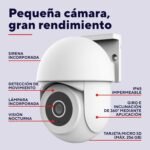 Trust IPCAM-3900 Cámara de Vigilancia WiFi Exterior, Cámara 360° con Visión Nocturna, Luz/Sirena/Micrófono Incorporados, Detección de Personas, Cámara con App, Videovigilancia, Blanco