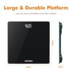 GRIFEMA GA2001-1, Báscula de Baño con Pantalla LCD, Peso Máximo 150 kg, Precisión 50 g, Negro